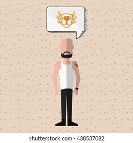 Winner design. Success icon. Flat illustration, vector graphic
