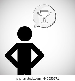 Winner design. Success icon. Flat illustration, vector graphic