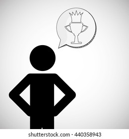 Winner design. Success icon. Flat illustration, vector graphic