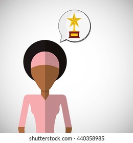 Winner design. Success icon. Flat illustration, vector graphic