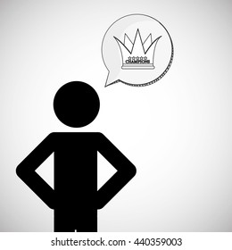 Winner design. Success icon. Flat illustration, vector graphic