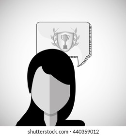 Winner design. Success icon. Flat illustration, vector graphic