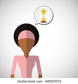 Winner design. Success icon. Flat illustration, vector graphic