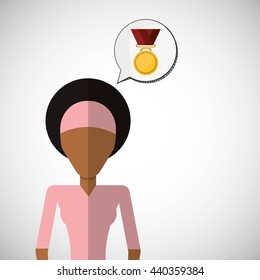 Winner design. Success icon. Flat illustration, vector graphic