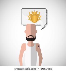 Winner design. Success icon. Flat illustration, vector graphic