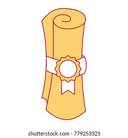 winner diploma rolled with medal