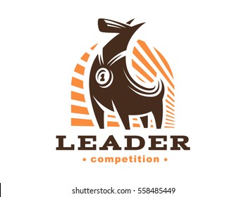 Winner dog logo - vector illustration, emblem design on white background.