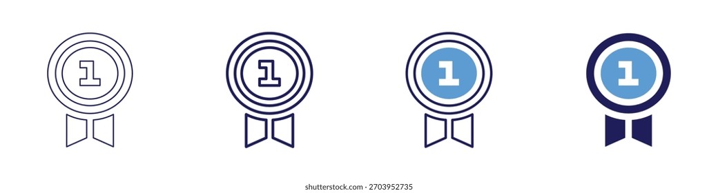 Gewinner-Laufwerk-Symbol in 4 verschiedenen Stilen. Dünne Linie, Linie, Fette Linie, Duotone. Duotone-Stil. Bearbeitbarer Strich.