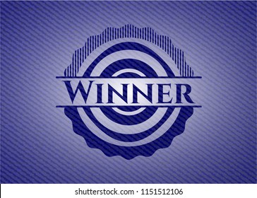 Winner emblem with jean background