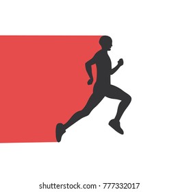 Winner finish vector background and group of runners