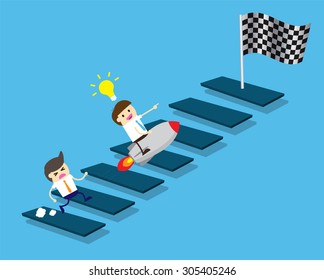 winner. finish. win. flat design. track. Success. goal. Target. rocket. Bulb Ideas. Business and finance vision concept. Business Goals. dream. vector. infographics. lose. walking up stairs.flag