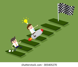 winner. finish. win. flat design. track. Success. goal. Target. rocket. Bulb Ideas. Business and finance vision concept. Business Goals. dream. vector. infographics. lose. walking up stairs.flag
