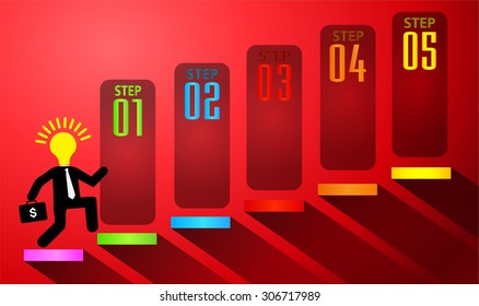 winner. finish. win. flat design. track. Success. goal. Target. Bulb Ideas. Business and finance vision concept. Business Goals. dream. vector. infographics. lose