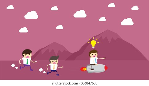 winner. finish. win. flat design. track. Success. goal. Target. rocket. Bulb Ideas. Business and finance vision concept. Business Goals. dream. vector. infographics. lose. mountain