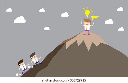 winner. finish. win. flat design. track. Success. goal. Target. rocket. Bulb Ideas. Business and finance vision concept. Business Goals. dream. vector. infographics. lose. mountain. flag