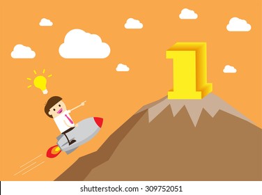 winner. finish. win. flat design. track. Success. goal. Target. Bulb Ideas. Business and finance vision concept. Business Goals. dream. vector. infographics. mountain. number one. rocket