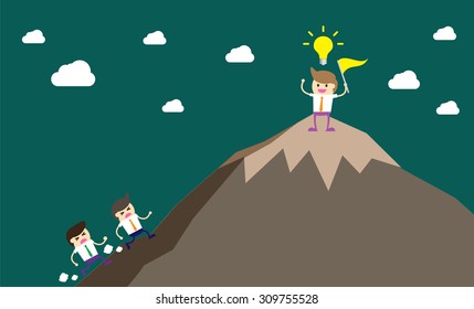 winner. finish. win. flat design. track. Success. goal. Target. rocket. Bulb Ideas. Business and finance vision concept. Business Goals. dream. vector. infographics. lose. mountain. flag