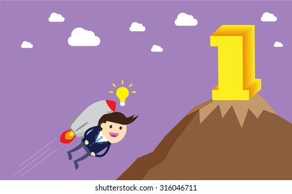 winner. finish. win. flat design. track. Success. goal. Target. rocket. Bulb Ideas. finance vision concept. Business Goals. dream. vector. infographics. number one. mountain. Businessman. air fly sky