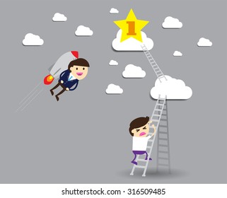 winner. finish. win. flat design. track. Success. Target. rocket. Bulb Ideas. finance vision concept. Business Goal. dream. vector. infographics. Businessman. air fly sky. Shortcuts, lost. 