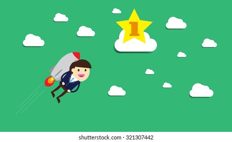 winner. finish. win. flat design. track. Success. goal. Target. rocket. Bulb Ideas. finance vision concept. Business Goals. dream. vector. infographics. number one. Businessman. air fly sky