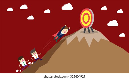 winner. finish. win. flat design. track. Success. goal. Target. Bulb Ideas. Business and finance vision concept. Business Goals. dream. vector. infographics. lose. mountain. fly, wing