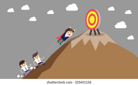 winner. finish. win. flat design. track. Success. goal. Target. Bulb Ideas. Business and finance vision concept. Business Goals. dream. vector. infographics. lose. mountain. fly, wing