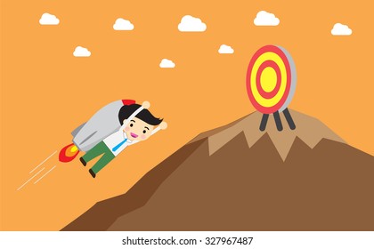 winner. finish. win. flat design. track. Success. goal. Target. rocket. Bulb Ideas. finance vision concept. Business Goals. dream. vector. infographics. number one. mountain. Businessman. air fly