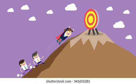winner. finish. win. flat design. track. Success. goal. Target. rocket. Bulb Ideas. Business and finance vision concept. Business Goals. dream. vector. infographics. number one. mountain. lose