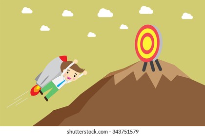 winner. finish. win. flat design. track. Success. goal. Target. rocket. Bulb Ideas. Business and finance vision concept. Business Goals. dream. vector. infographics. number one. mountain