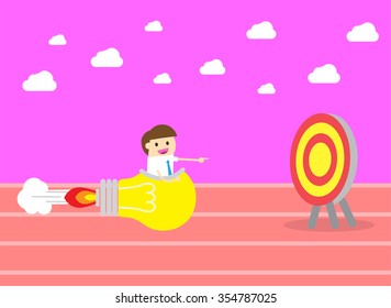 winner. finish. win. flat design. track. Success. goal. Target. rocket. Bulb Ideas. finance vision concept. Business Goals. dream. vector. infographics. number one. Businessman. air fly sky