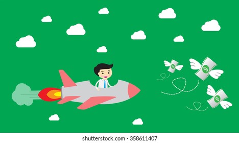 winner. finish. win. flat design. track. Success. goal. Target. rocket. Bulb Ideas. finance vision concept. Business Goals. dream. vector. infographics. Businessman. air fly. money