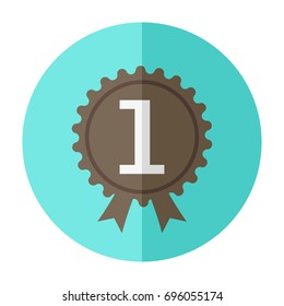 winner. The first. Icon. Flat design