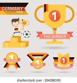 the winner first prize with germany flag vector