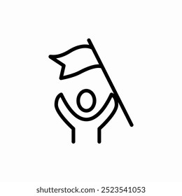 winner with flag icon sign vector