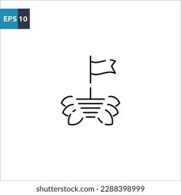 Winner flag outline icon Vector illustration