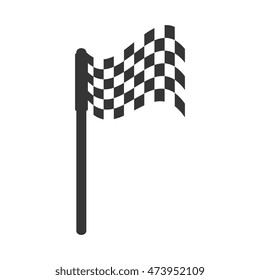 winner flag sport games checkered element vector illustration