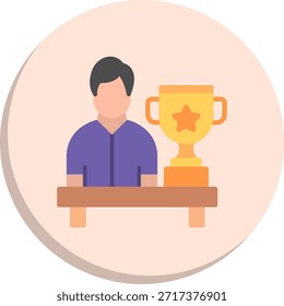 Ícone de Estilo de Círculo Plano do Vencedor