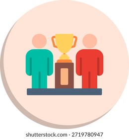 Icono de estilo de círculo plano ganador