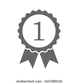 Winner flat icon. Rosette award vector illustration isolated on white background. Medal business concept.