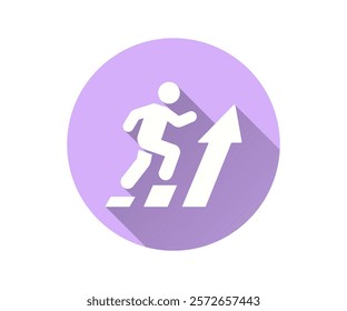 Winner flat icon. Simple illustration with long shadow for graphic and web design.