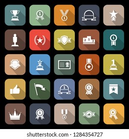 Winner flat icons with long shadow, stock vector