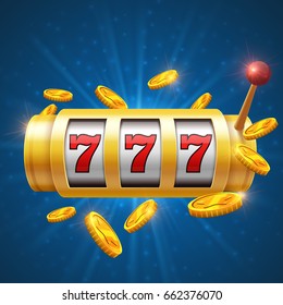 Winner gambling vector background with slot machine. Casino jackpot concept. Gamble game for casino, lucky and success jackpot illustration