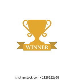 the winner get for gold trophy, vector illustration winner greetings
