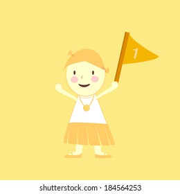 winner girl vector