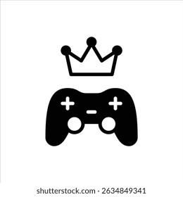 Winner glyph icon. gaming black Solid line illustration