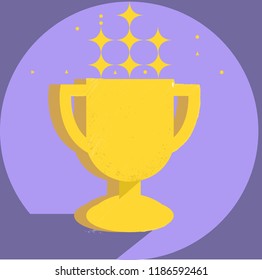 winner gold cup champion prize win success victory vector illustration design
