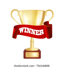 Winner gold cup. Vector illustration.