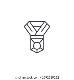 Winner gold medal linear icon concept. Winner gold medal line vector sign, symbol, illustration.
