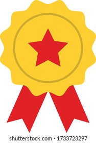 Winner Gold medal star icon award emblem symbol Vector isolated on white background eps 10