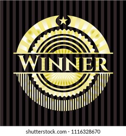 Winner gold shiny badge